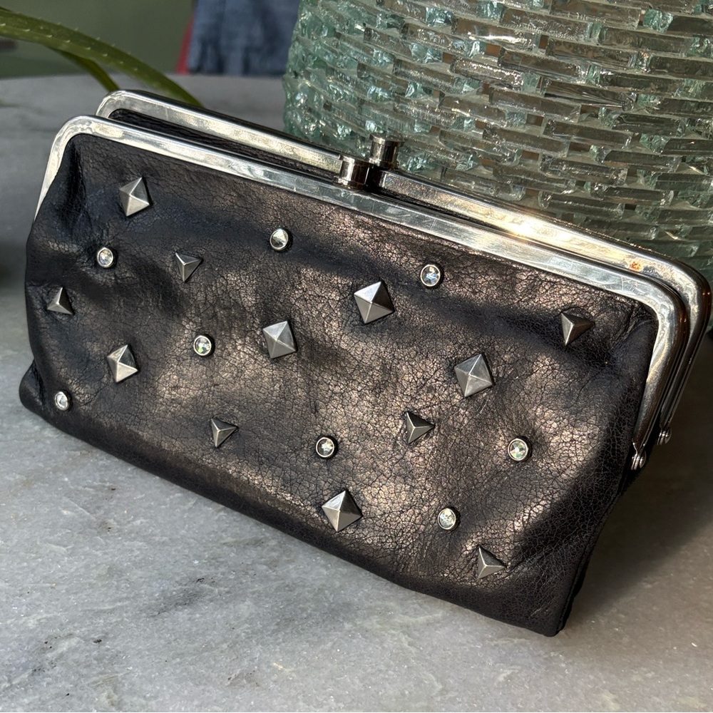 {HOBO} “Lauren” Studded Leather Clutch Wallet